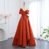 sharon said robe de soirée en satin orange de luxe, tenue de dubaï, décolletée, courte devant, long dos, pour ixde mariage, tout ce qui est personnalisé, ss338