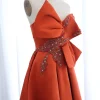 sharon said robe de soirée en satin orange de luxe, tenue de dubaï, décolletée, courte devant, long dos, pour ixde mariage, tout ce qui est personnalisé, ss338