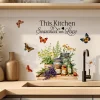 autocollants muraux avec citations de cuisine, herbes de cuisine, art de cuisine, papillon, fleur, décorations artistiques pour la maison