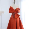 sharon said robe de soirée en satin orange de luxe, tenue de dubaï, décolletée, courte devant, long dos, pour ixde mariage, tout ce qui est personnalisé, ss338