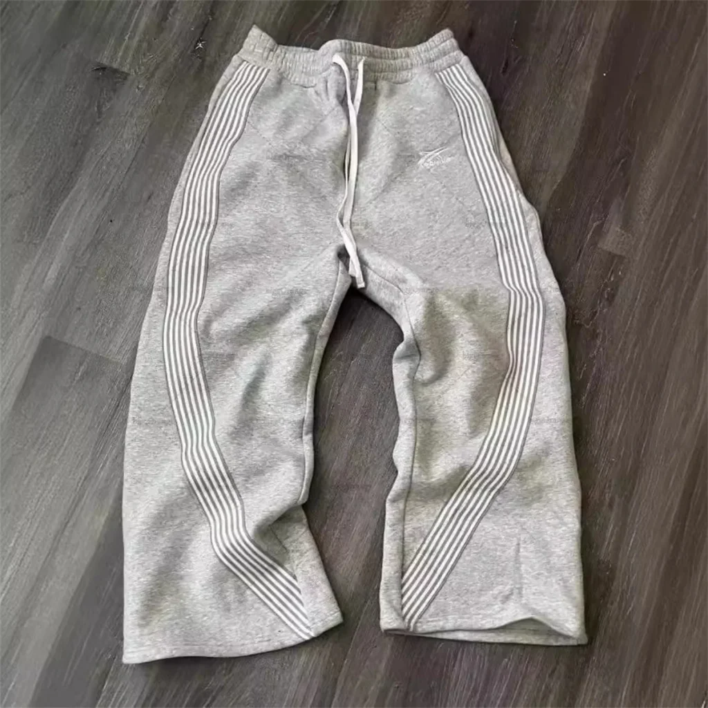 Pantalon ample à jambes droites pour hommes et femmes, décontracté, rayé, tendance, marque de rue, Hip-hop, Jogging, Harajuku, été 2025