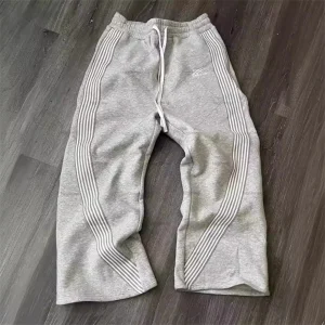 Pantalon ample à jambes droites pour hommes et femmes, décontracté, rayé, tendance, marque de rue, Hip-hop, Jogging, Harajuku, été 2025
