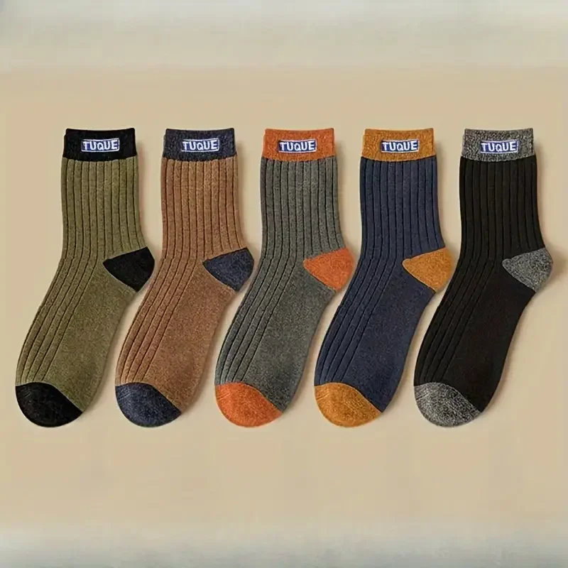 5 paires de chaussettes tendance pour hommes, chaussettes unisexes décontractées et confortables, respirantes, pour l'extérieur, pour toutes les saisons 5 paires de chaussettes tendance pour hommes, chaussettes unisexes décontractées et confortables, respirantes, pour l'extérieur, pour toutes les saisons