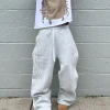 pantalon ample à jambes droites pour hommes et femmes, décontracté, rayé, tendance, marque de rue, hip hop, jogging, harajuku, été 2025