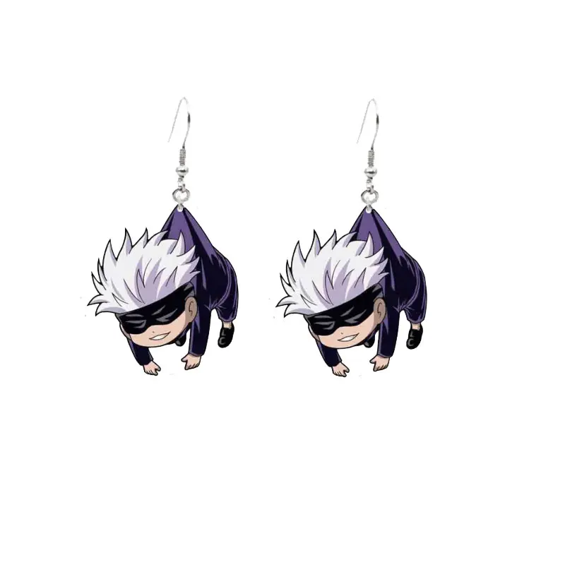 boucles d'oreilles anime accessoires figurines de dessin animé en acrylique gojo satoru geto suguru boucles d'oreilles pendantes boucles d'oreilles anime accessoires figurines de dessin animé en acrylique gojo satoru geto suguru boucles d'oreilles pendantes
