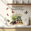 autocollants muraux avec citations de cuisine, herbes de cuisine, art de cuisine, papillon, fleur, décorations artistiques pour la maison