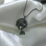 Comment entraîner votre Dragon-collier sans dents nuit fourrure Animal Dragon bijoux, pendentif Dragon gardien cadeau cosplay