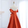 sharon said robe de soirée en satin orange de luxe, tenue de dubaï, décolletée, courte devant, long dos, pour ixde mariage, tout ce qui est personnalisé, ss338