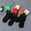 chaussettes en coton vert pour hommes et femmes, marée d'automne, épissage, aj stocks, hip hop street sports, nouveau, boîte de 3 paires