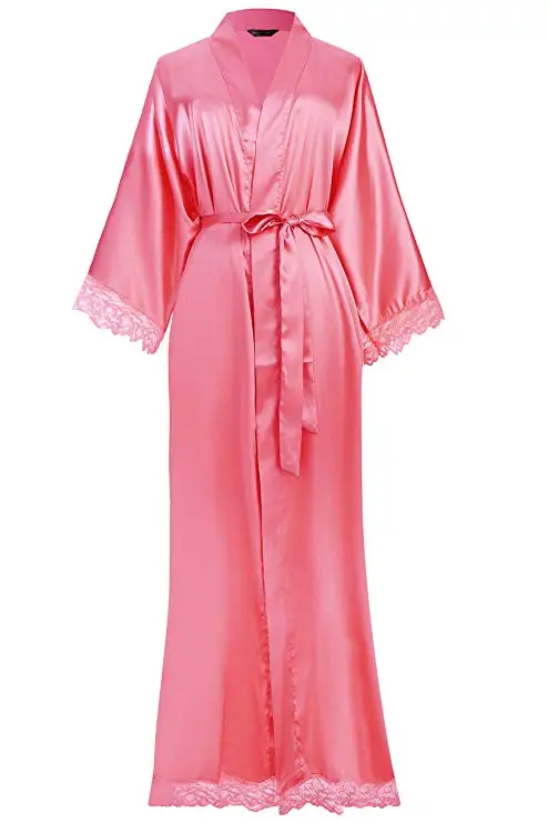 femmes sexy longue robe kimono dentelle robe de bain lingerie robe glace soie chemise de nuit couleur unie chemise de nuit vêtements de nuit grande taille # 0701 femmes sexy longue robe kimono dentelle robe de bain lingerie robe glace soie chemise de nuit couleur unie chemise de nuit vêtements de nuit grande taille # 0701