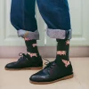 qisin – chaussettes en coton pour femme, style japonais, harajuku, motif chien de dessin animé, mignonnes, mode hipster, skateboard, art animal