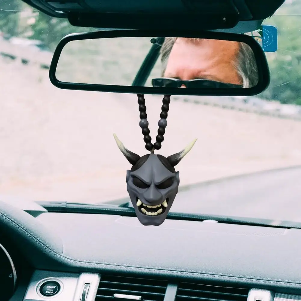 kabaamasks pendentif de miroir de vue arrière de voiture, casque japonais oni, décorations de voiture d'halloween, cadeau kabaamasks pendentif de miroir de vue arrière de voiture, casque japonais oni, décorations de voiture d'halloween, cadeau