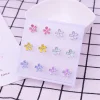 ensemble de boucles d'oreilles colorées en plastique, bijoux de ix, piercing géométrique, pour femme et fille
