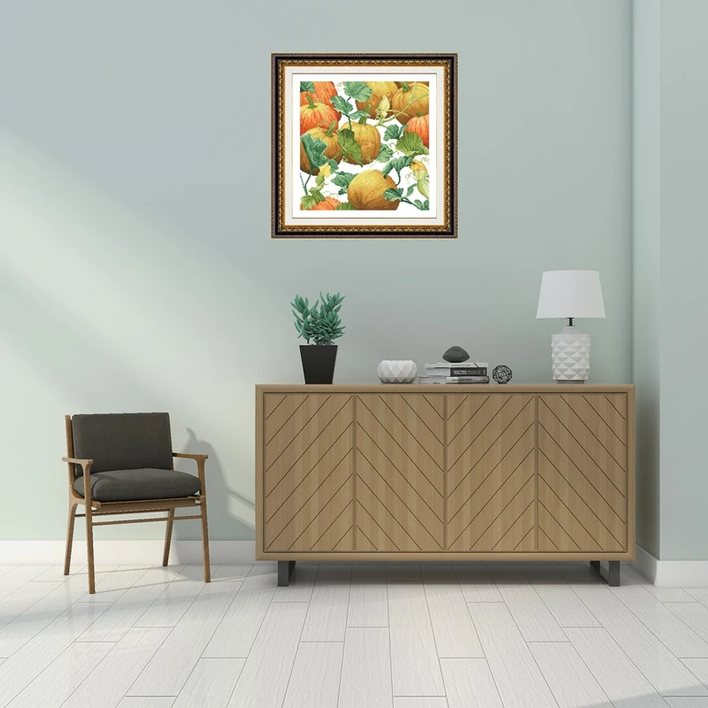 kit de points de croix en coton jaune clair, patch citrouille, motif de fruits, 18ct, 14ct, 11ct, pour bricolage, broderie, ensemble artisanal kit de points de croix en coton jaune clair, patch citrouille, motif de fruits, 18ct, 14ct, 11ct, pour bricolage, broderie, ensemble artisanal