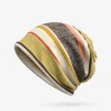 cokk – bonnet en coton pour hommes, turban skullies, couvre chef à rayures, tricot, décontracté