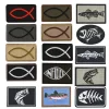 Patch brodé en arête de poisson, insigne de poisson rectangulaire, brassard, orang-outan, bande de poitrine, casquettes, veste, sac à dos, boucle à crochet, nouveau