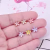 ensemble de boucles d'oreilles colorées en plastique, bijoux de ix, piercing géométrique, pour femme et fille