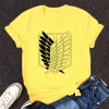 rose japonais anime attaque sur titan femmes t shirt levi ackerman oeil punk hauts été harajuku ample gothique à manches courtes t shirt