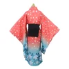anime kimetsu no yaiba cosplay costumes pour femmes, uniforme koyuki, kimono japonais akatro, ensemble gelfor