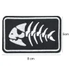 patch brodé en arête de poisson, insigne de poisson rectangulaire, brassard, orang outan, bande de poitrine, casquettes, veste, sac à dos, boucle à crochet, nouveau