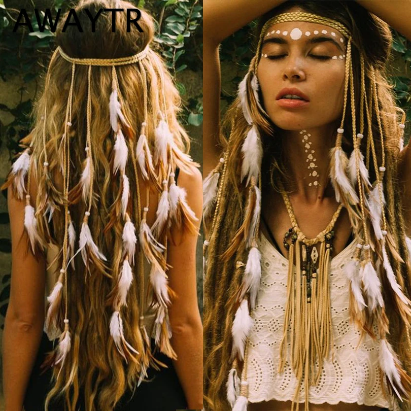 awaytr boho plume bandeau coiffure mode ajuster plume bandeaux bandeau dames cheveux accessoires pour festival fête awaytr boho plume bandeau coiffure mode ajuster plume bandeaux bandeau dames cheveux accessoires pour festival fête