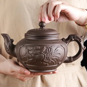 Théière de sable violet de grande capacité, tasse de Kung Fu de ménage, Yixing Zhu Ni, pot de fleur de prunier, grande théière, bouilloire en céramique