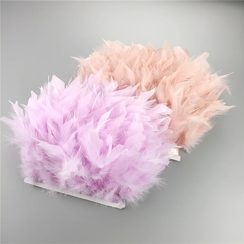 ruban à franges en plumes de dinde colorées, garnitures de plumes moelleuses pour travaux grossier, décoration de couture artisanale, accessoires de jupe en plumes ruban à franges en plumes de dinde colorées, garnitures de plumes moelleuses pour travaux grossier, décoration de couture artisanale, accessoires de jupe en plumes