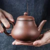 yixing théière en argile violette, théière de grande capacité, pot unique avec filtre intégré en acier inoxydable, service à thé kungfu domestique