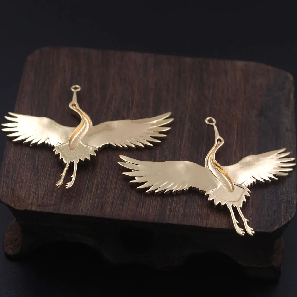 6 paires de grues coulées en laiton, décoration d'oiseaux de haute qualité, couleur argent or pour accessoires artisanaux 6 paires de grues coulées en laiton, décoration d'oiseaux de haute qualité, couleur argent or pour accessoires artisanaux
