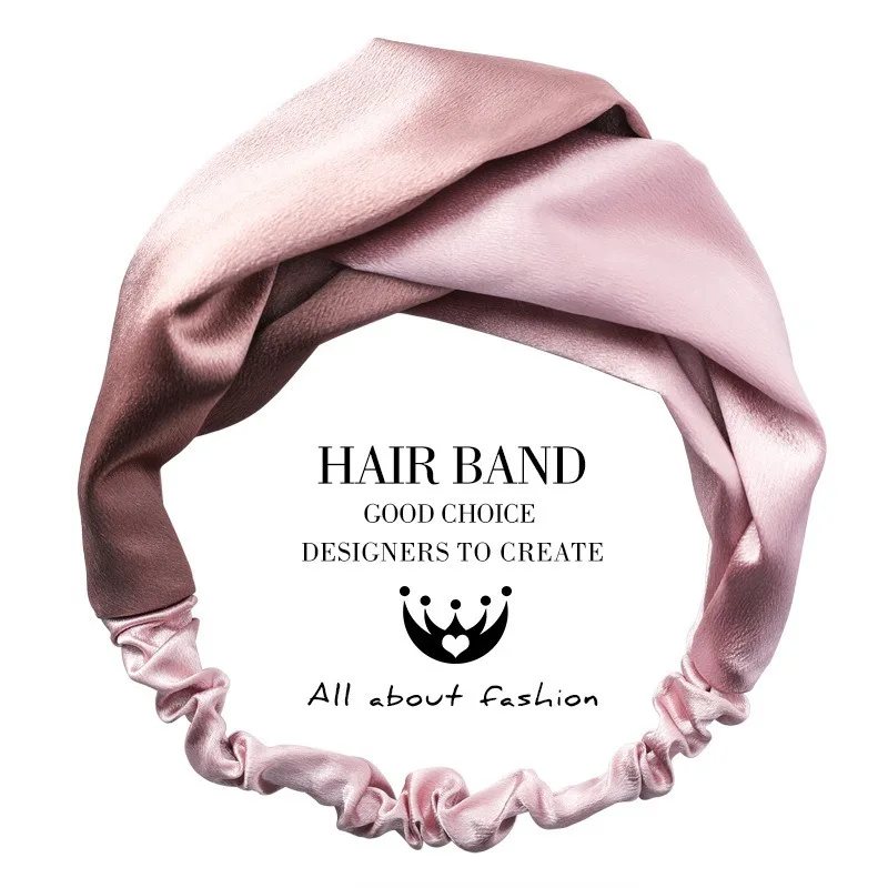 bandeau croisé en satin de soie, mode coréenne, couleurs contrastées, sensation de lumière, tempérament, petit et frais, accessoires de tête bandeau croisé en satin de soie, mode coréenne, couleurs contrastées, sensation de lumière, tempérament, petit et frais, accessoires de tête