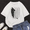 rose japonais anime attaque sur titan femmes t shirt levi ackerman oeil punk hauts été harajuku ample gothique à manches courtes t shirt