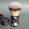 dcosmetic t4 brosse de rasage en cheveux synthétiques doux manche en résine à la main brosse de rasage pour homme rasage humide