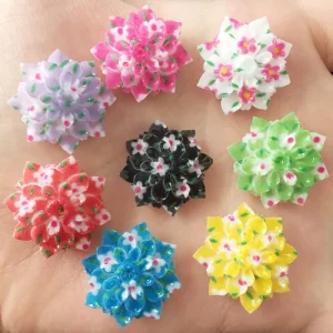 Résine Kawaii 20mm fleur dos plat Cabochon pierre 20 pièces Scrapbook bricolage décor maison Figurine artisanat