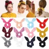 Ruoshui – ruban de cheveux oreilles de lapin mignon pour femmes, chouchous solides, attaches de cheveux pour filles, bandeau en caoutchouc ornements porte-queue de cheval