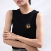 long collier vintage pour femme, perles de pierre orange, mode k pop, bijoux ras du cou suspendus, pmoteequigoth, produits tendance