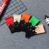 chaussettes en coton vert pour hommes et femmes, marée d'automne, épissage, aj stocks, hip hop street sports, nouveau, boîte de 3 paires