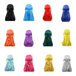 Unisexe femmes hommes soie Durag Turban chapeau perruques Biker chapeaux bandeau cheveux accessoires longues queue sangles Bandanas soyeux Durags Unisexe femmes hommes soie Durag Turban chapeau perruques Biker chapeaux bandeau cheveux accessoires longues queue sangles Bandanas soyeux Durags