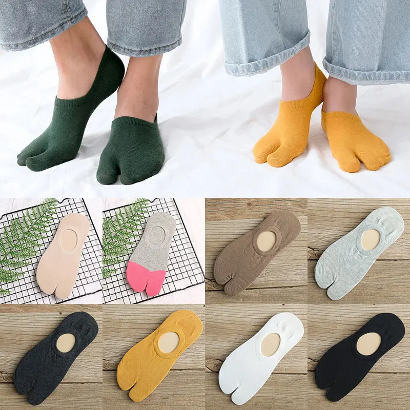chaussettes d'été en coton peigné à deux doigts pour hommes et femmes, respirantes, antidérapantes, invisibles, basses, bateau chaussettes d'été en coton peigné à deux doigts pour hommes et femmes, respirantes, antidérapantes, invisibles, basses, bateau