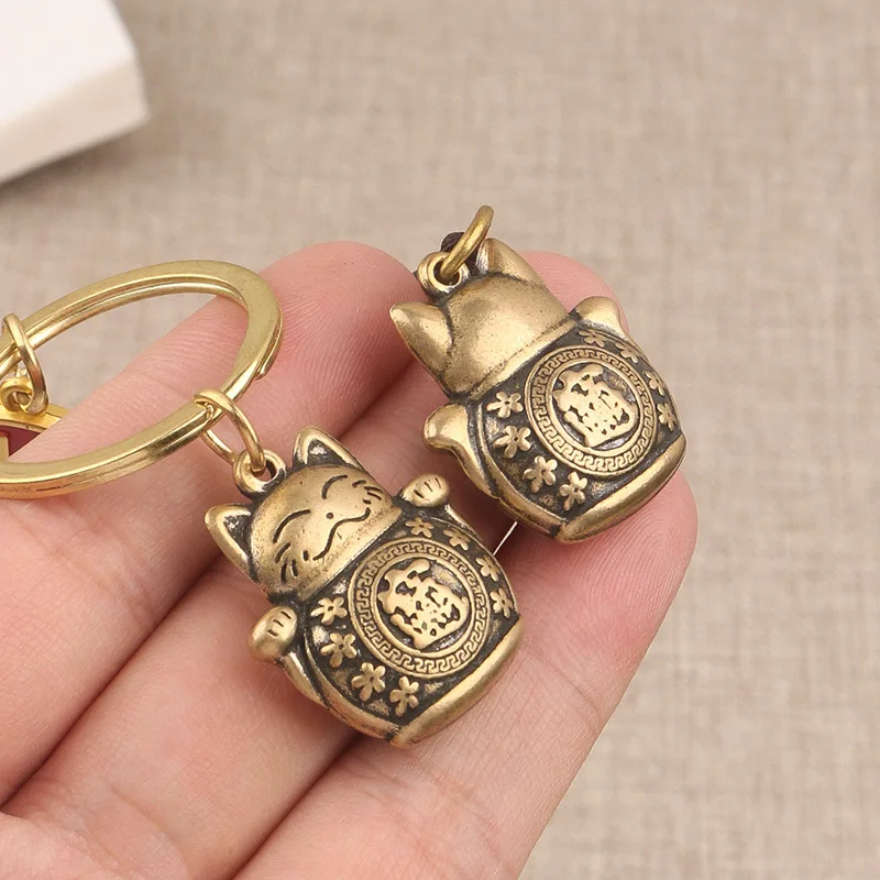 porte clés chat porte bonheur double face en métal, pendentif de voiture, ornement de cadeau d'anniversaire pour couple, 4562 porte clés chat porte bonheur double face en métal, pendentif de voiture, ornement de cadeau d'anniversaire pour couple, 4562
