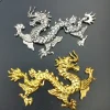 connecteur d'enveloppe de fleur en filigrane métallique dragon phénix, 5 paire/lot, composants de bricolage de bijoux