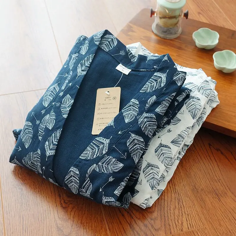 ensemble kimono cardigan surdimensionné de style japonais, vêtements de nuit pour hommes, peignoir en coton, confortable pour la maison, vêtements de nuit quotidiens décontractés ensemble kimono cardigan surdimensionné de style japonais, vêtements de nuit pour hommes, peignoir en coton, confortable pour la maison, vêtements de nuit quotidiens décontractés