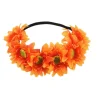 couronne de tournesol style boho, accessoire de décoration pour cheveux, festivals de mariage, bandeau floral avec ruban élastique réglable, marguerite