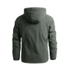veste de randonnée à capuche pour homme, coupe vent imperméable, manteau d'hiver décontracté, cape militaire tactique, techwear, 2022