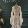 zelyarce robe de mariée bohème en dentelle, robe éducative, caftan à manches bohème, robes de patients