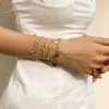 boho plat serpent os chaîne strass paillettes pendentif bracelet ensemble dame géométrique mode bracelets combinaison fille bijoux