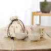 ensembles de service à thé en céramique portables pour thé kung, théière chinoise avec tasse à thé, ensembles de thé de voyage, bouilloire à eau, verres de bureau à domicile gaiwan