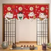 rideau court de porte de chat chanceux japonais, toile de porte nordique, sensation de confrontation, cantonnière pour restaurant, décoration de la maison