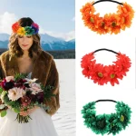 Couronne de tournesol Style Boho, accessoire de décoration pour cheveux, Festivals de mariage, bandeau Floral avec ruban élastique réglable, marguerite