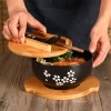 bol ramen japonais en céramique pour nouilles simples, grand bol pour salade domestique, vaisselle de restaurant spéciale créative