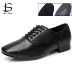 Chaussures de danse pour hommes chaussures de danse latine en cuir véritable semelle souple hommes Tango salle de bal chaussures de danse modernes baskets homme adulte